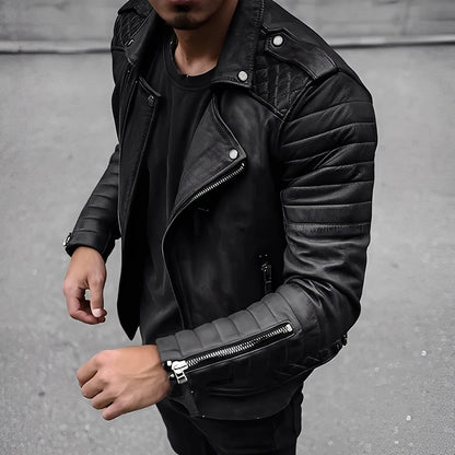 Matthew - Men's leather jacket in relaxed style