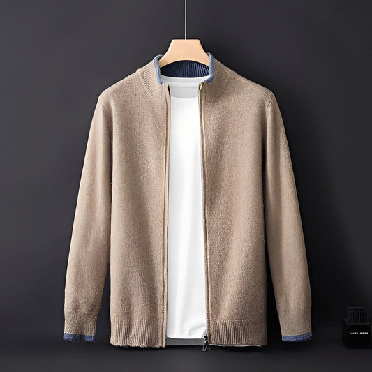 Eugene - Veste moderne pour hommes en cachemire avec fermeture éclair