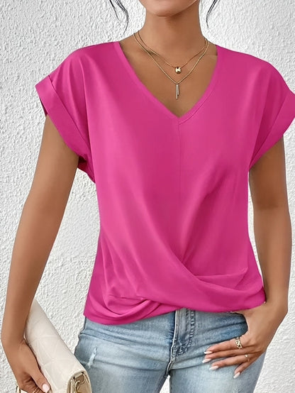 Rachael - Locker geschnittene Bluse mit besonderem V-Ausschnitt für Damen