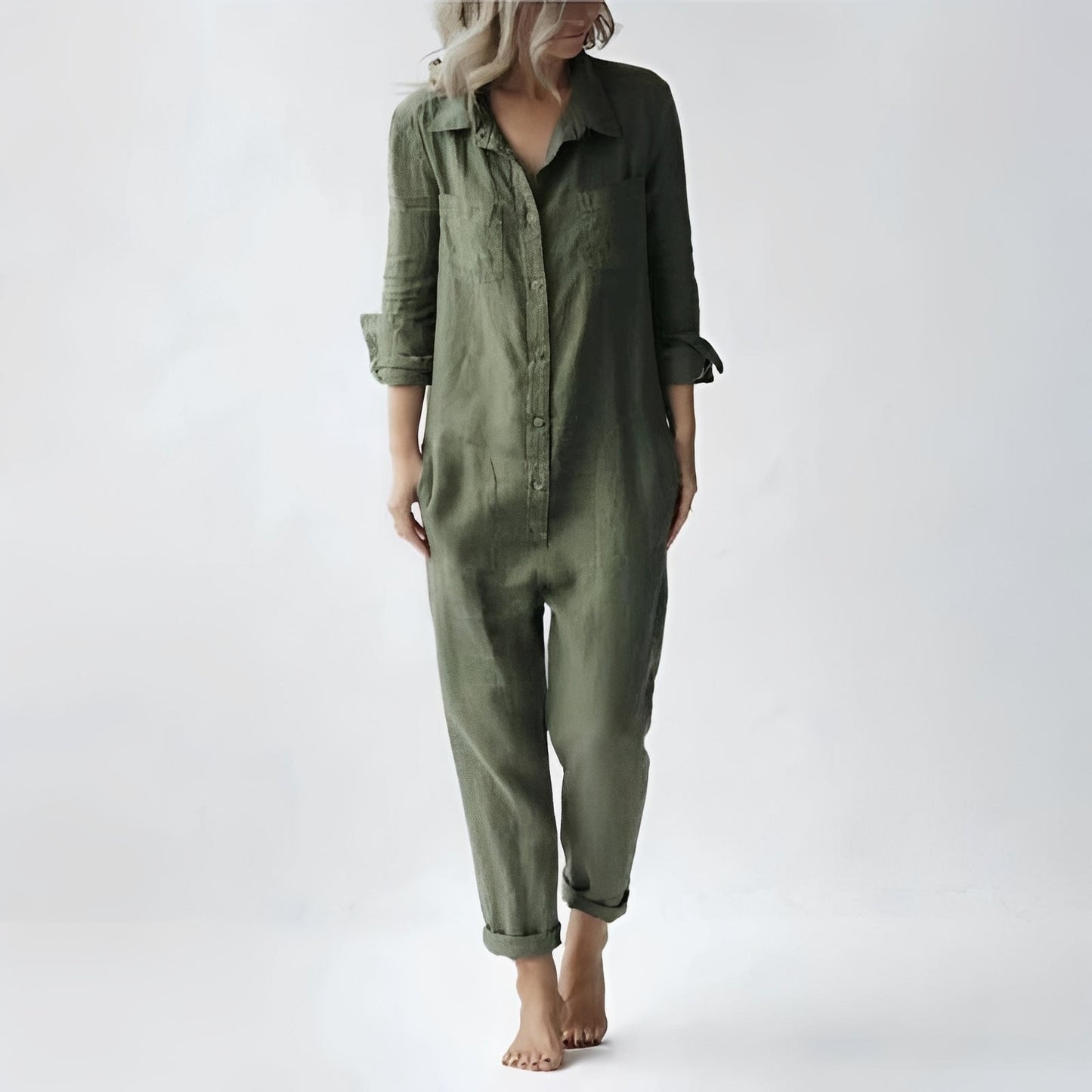 Jasmine - Bequemer Langarm-Jumpsuit mit Taschen für Damen