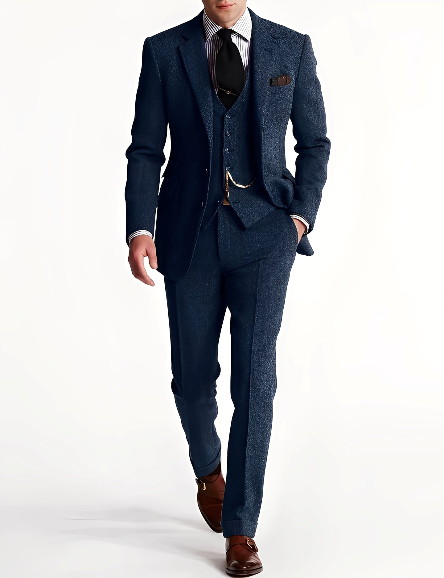 Desmond - Elegancki trzyczęściowy garnitur z tweedu dla mężczyzn