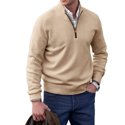 Jeremy - Thin men's cashmere sweater with zipper