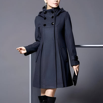 Maree - Comfortable women's coat with hood and side pockets