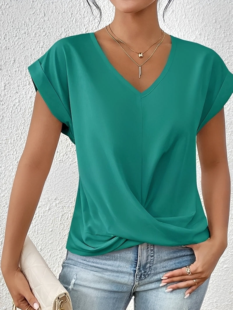 Rachael - Locker geschnittene Bluse mit besonderem V-Ausschnitt für Damen