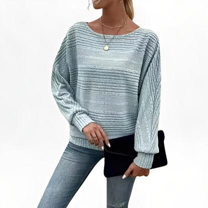 Eleanore - Comfortable, loose-fitting striped sweater for women
