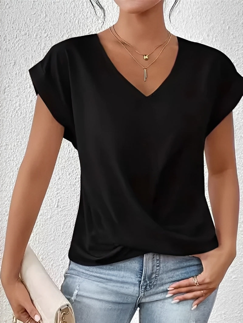 Rachael - Locker geschnittene Bluse mit besonderem V-Ausschnitt für Damen