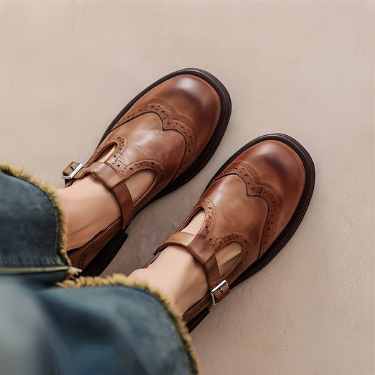 Marley - Stylish flat women's leather shoes