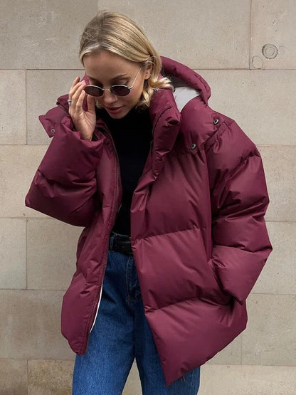 Camille - damska bluza z kapturem z pikowanej bawełny