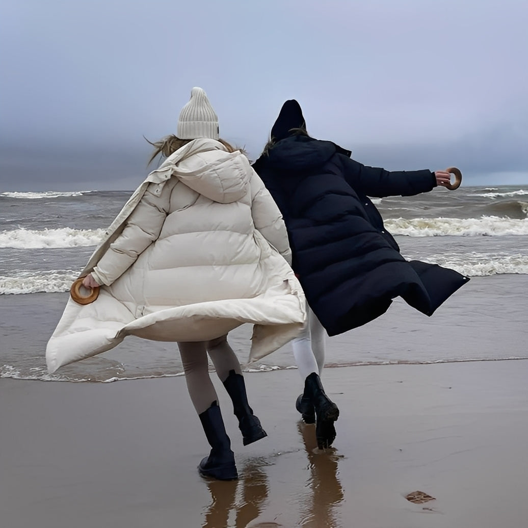 Jacquelyn - Modna długa damska kurtka z kapturem