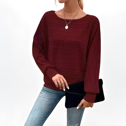 Eleanore - Comfortable, loose-fitting striped sweater for women
