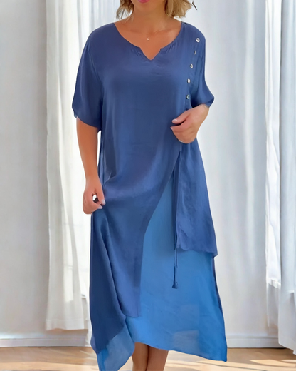 Bonnie - Modisches, locker geschnittenes Kleid mit Knöpfen für Damen