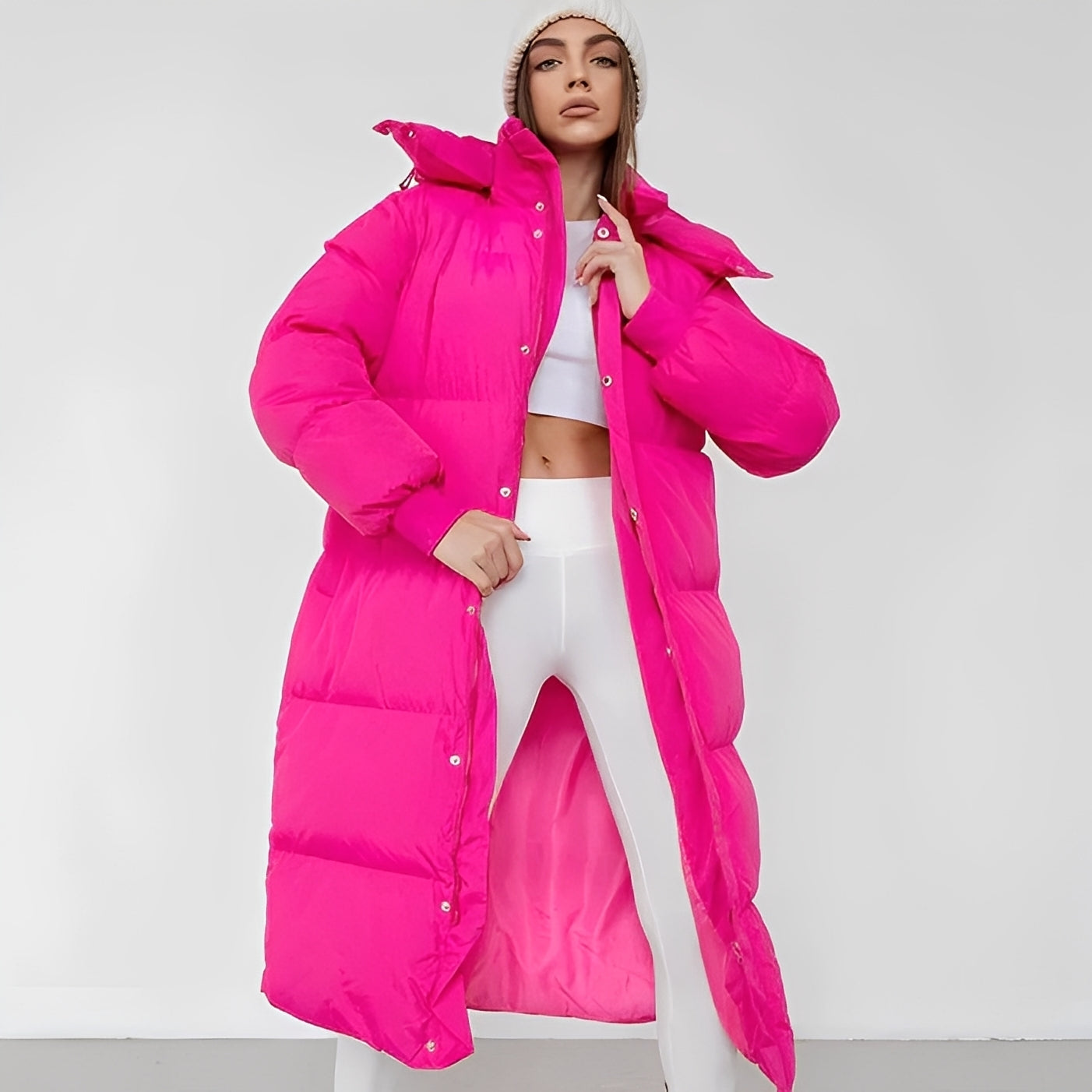 Jacquelyn - Modna długa damska kurtka z kapturem