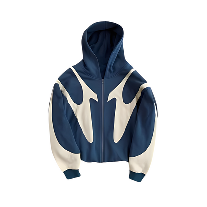 Lloyd - Felpa moderna con zip e stampa grafica per uomo