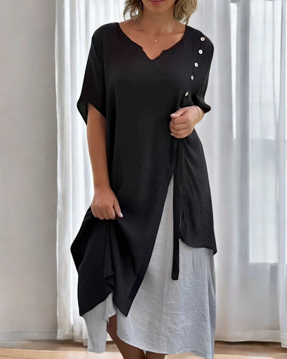 Bonnie - Modisches, locker geschnittenes Kleid mit Knöpfen für Damen