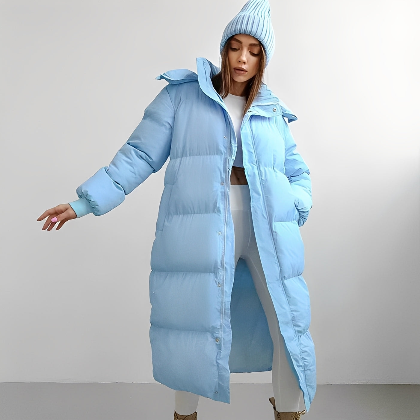 Jacquelyn - Modna długa damska kurtka z kapturem