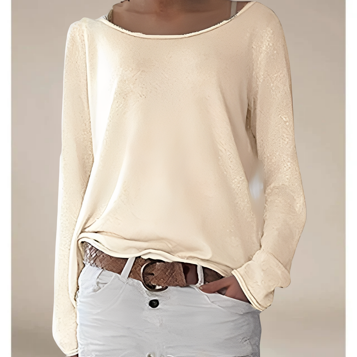 Alexa – sweter z okrągłym dekoltem z dzianiny