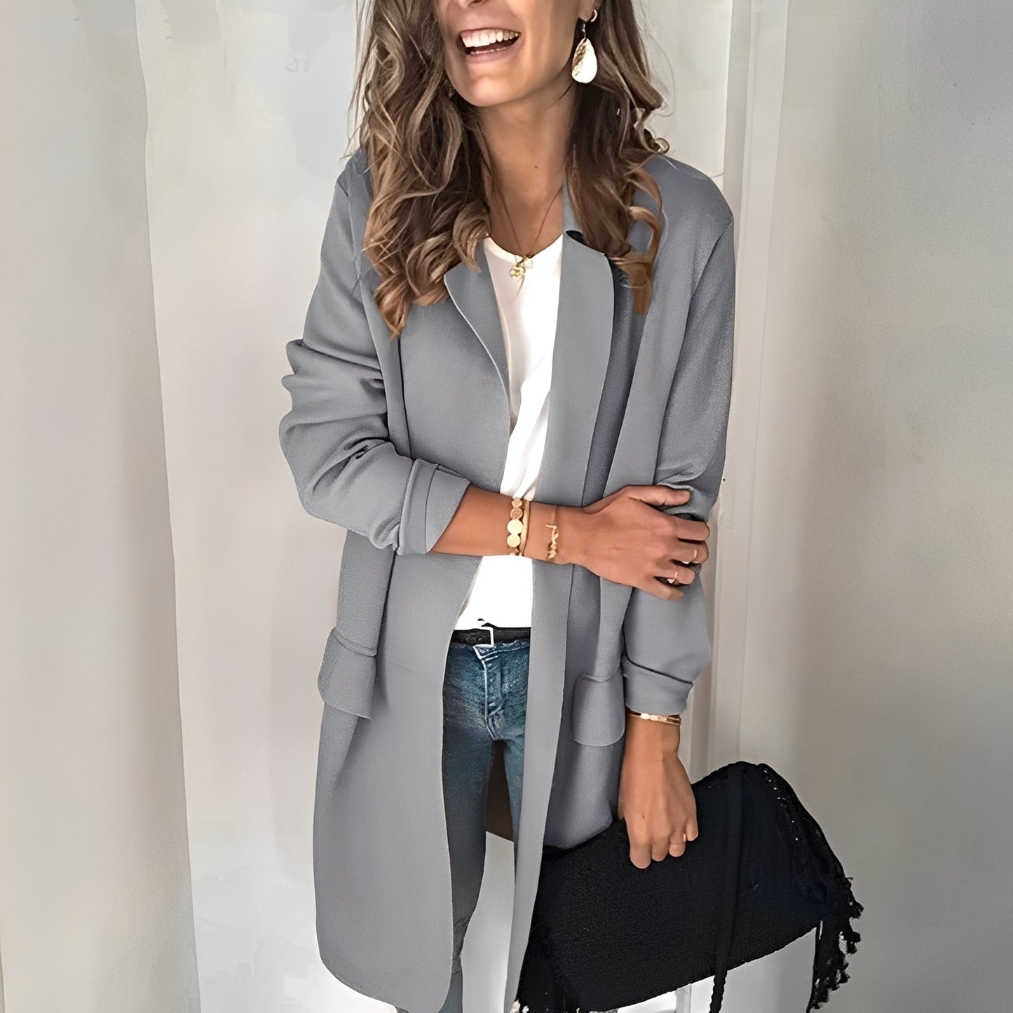 Georgina - Elegant long women's blazer