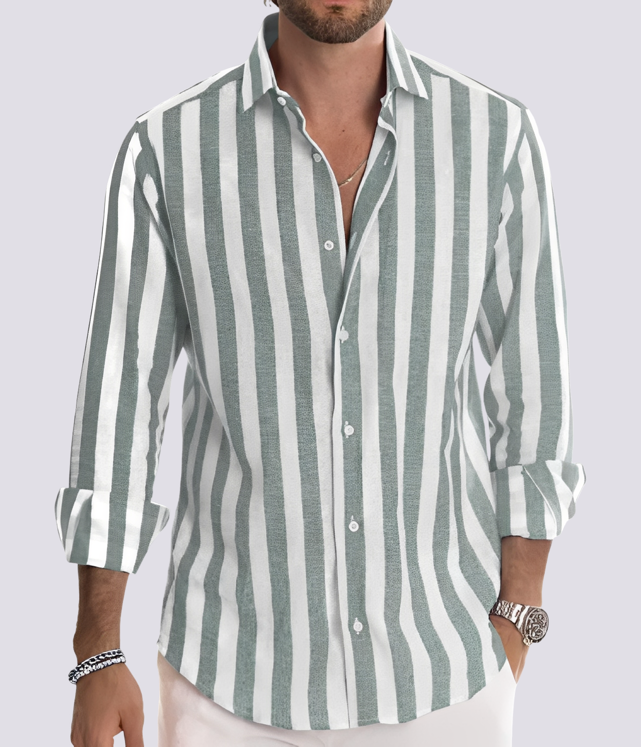 Herbert - Lockeres gestreiftes Herrenhemd