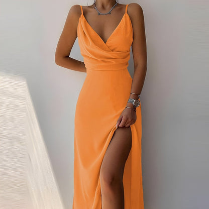 Angela - Elegantes Sling-Kleid mit Schlitz für Damen