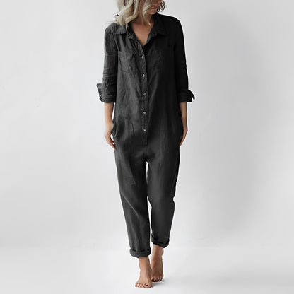 Jasmine - Bequemer Langarm-Jumpsuit mit Taschen für Damen