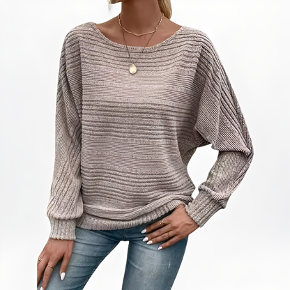 Eleanore - Comfortable, loose-fitting striped sweater for women