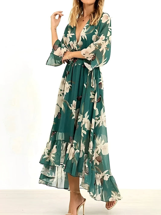 Sandra - Stilvolles florales Maxikleid für Damen