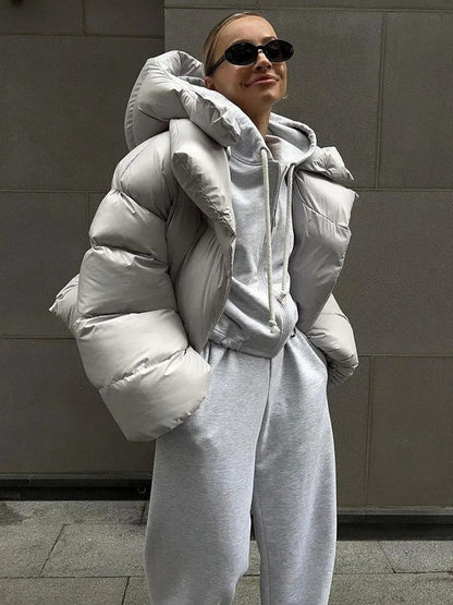 Camille - damska bluza z kapturem z pikowanej bawełny