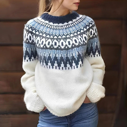 Holly - Klassischer Damenpullover aus Wolle mit Design