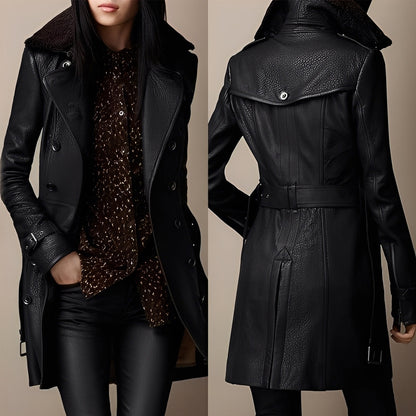 Rachael - Women's coat made of faux leather in modern style