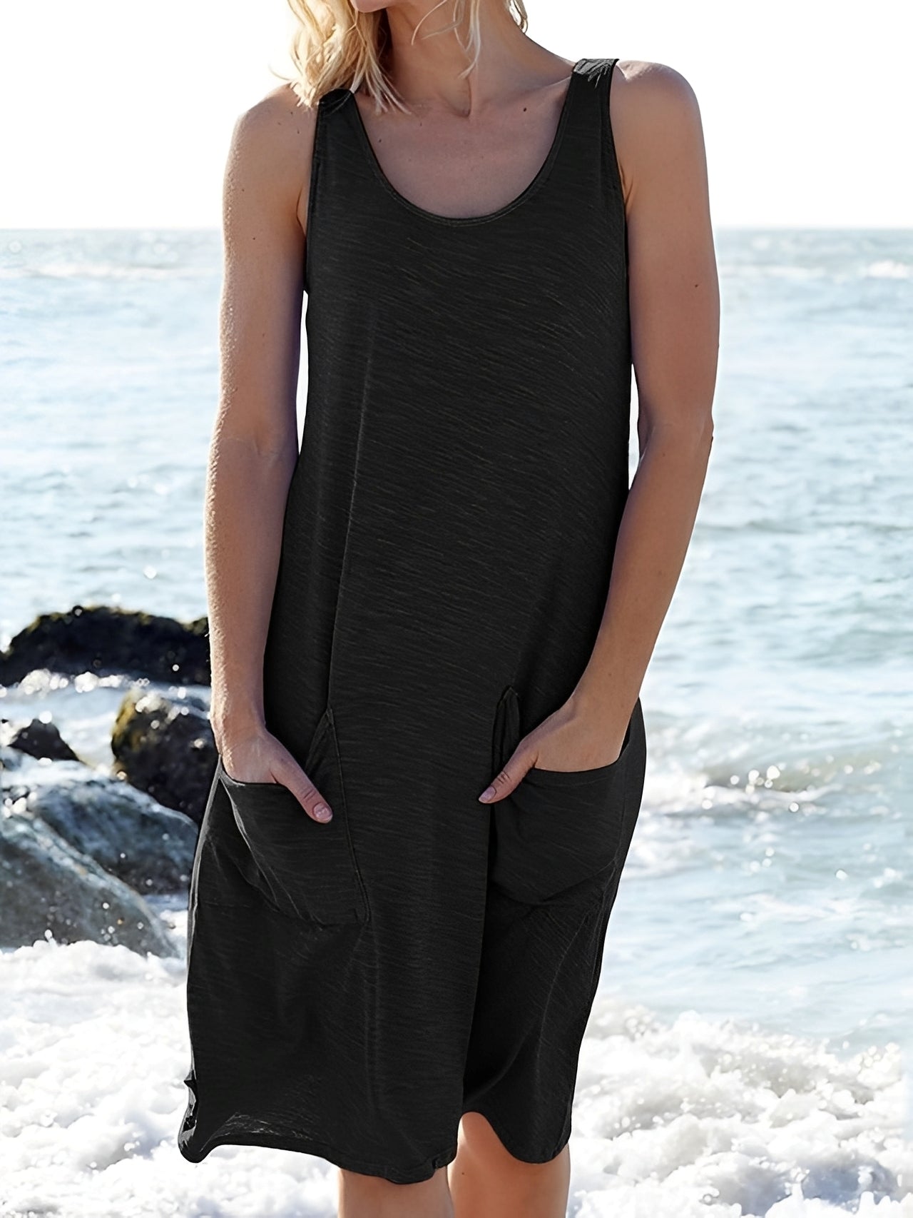 Sandra - Lockeres, ärmelloses Strandkleid für Damen