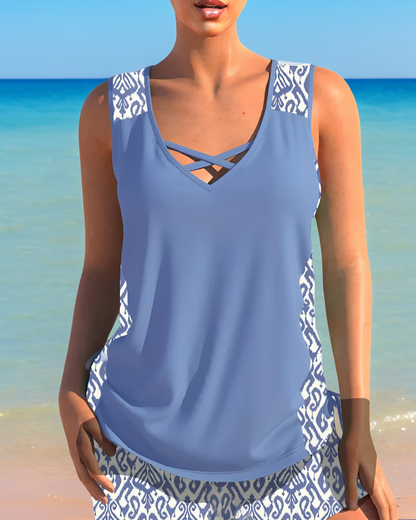 Jesse - Modischer, gemusterter zweiteiliger Tankini für Damen