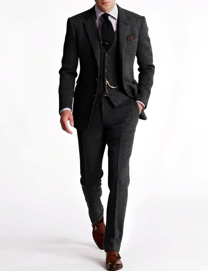 Desmond - Elegancki trzyczęściowy garnitur z tweedu dla mężczyzn