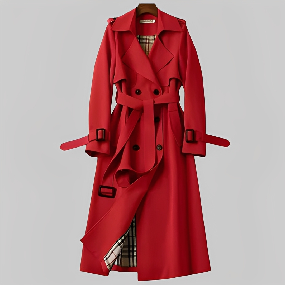 Élodie - Elegantní zimní kabát pro dámy s páskem