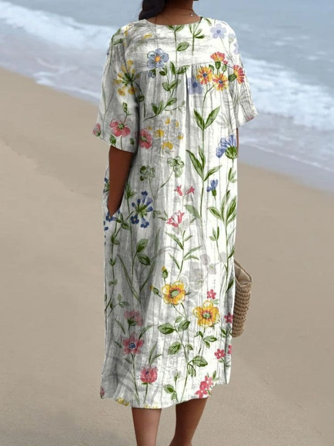 Marisol - Entspanntes Blumenkleid im Retro-Stil