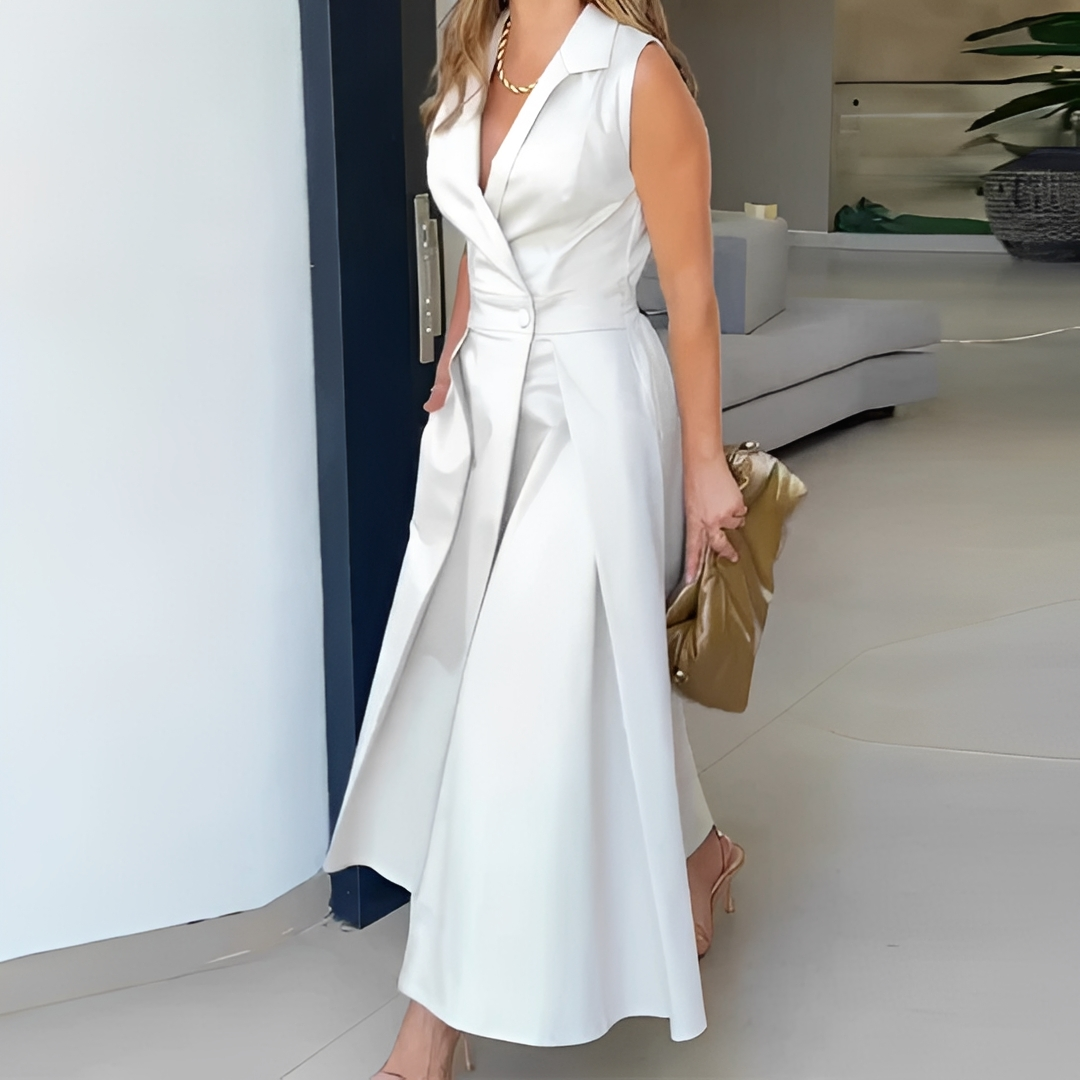 Diola - Elegantes Damenkleid mit V-Ausschnitt