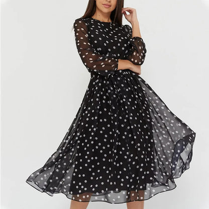 Branda - Langes Damenkleid mit Punkten