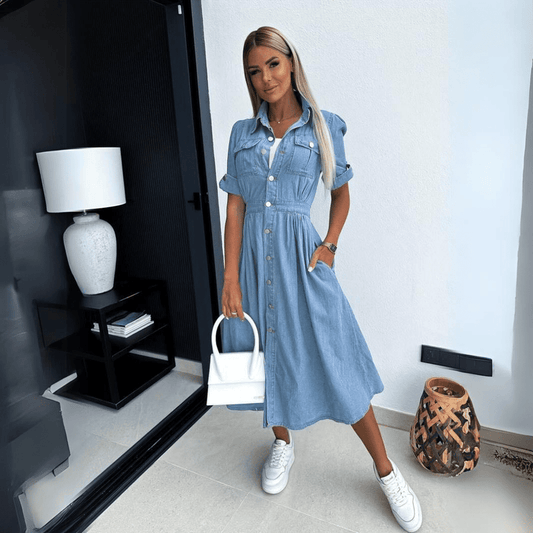 Harlee - Stilvolles Jeans-Midikleid für Damen