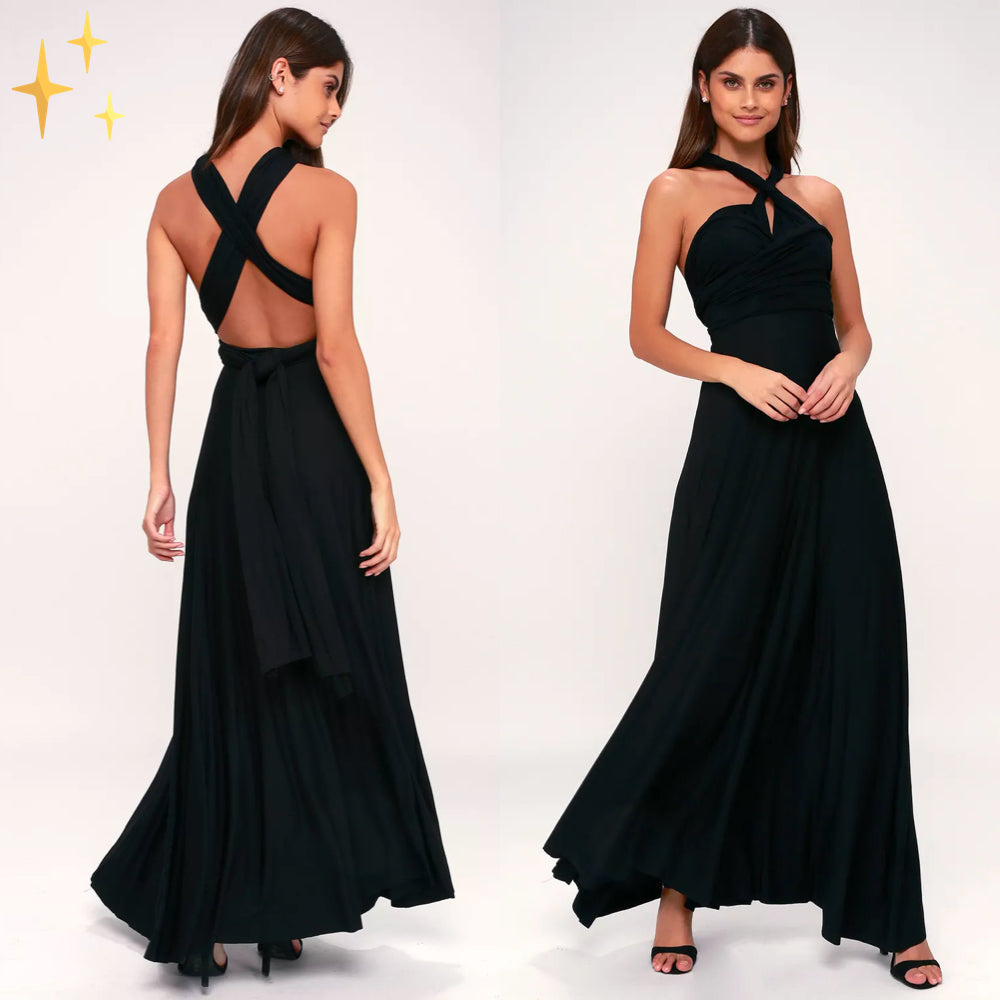 Lyla – Langes sexy Kleid mit V-Ausschnitt