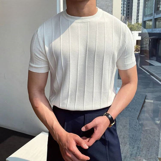 Sokka - Lockeres geripptes T-Shirt für Männer