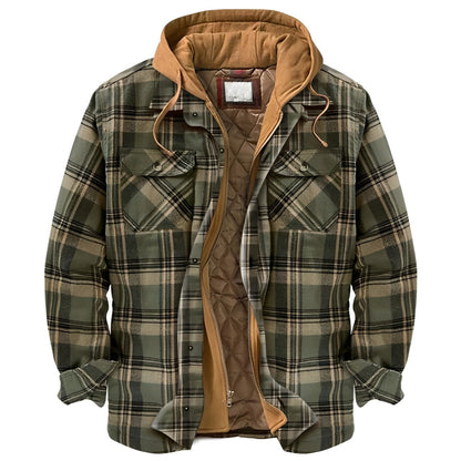 Bronson - Herren-Kapuzenjacke mit Karomuster für kühles Wetter