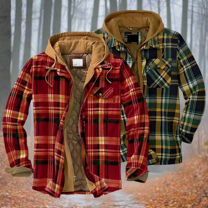 Bronson - Herren-Kapuzenjacke mit Karomuster für kühles Wetter