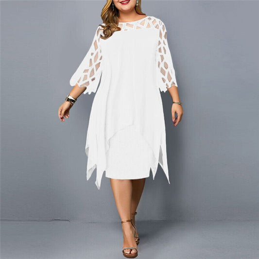 Elinor - Stylisches, mittellanges Kleid für Damen in großen Größen