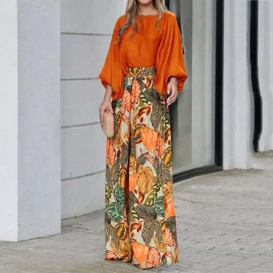 Melyssa - Zweiteiler mit Print und Puffärmeln