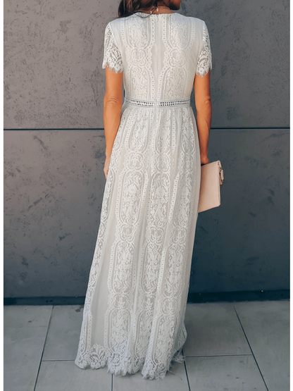 Angellica - Elegantes Spitzenkleid mit V-Ausschnitt